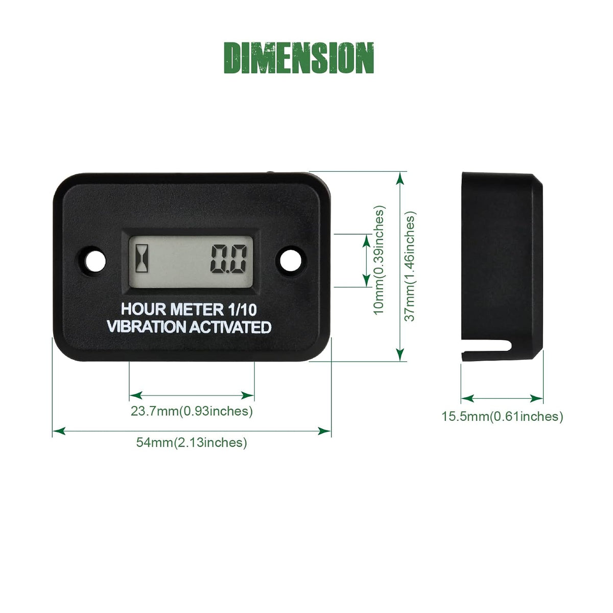YOOREAL HM016 Vibration Hour Meter, Maintenance Reminder Waterproof IP68