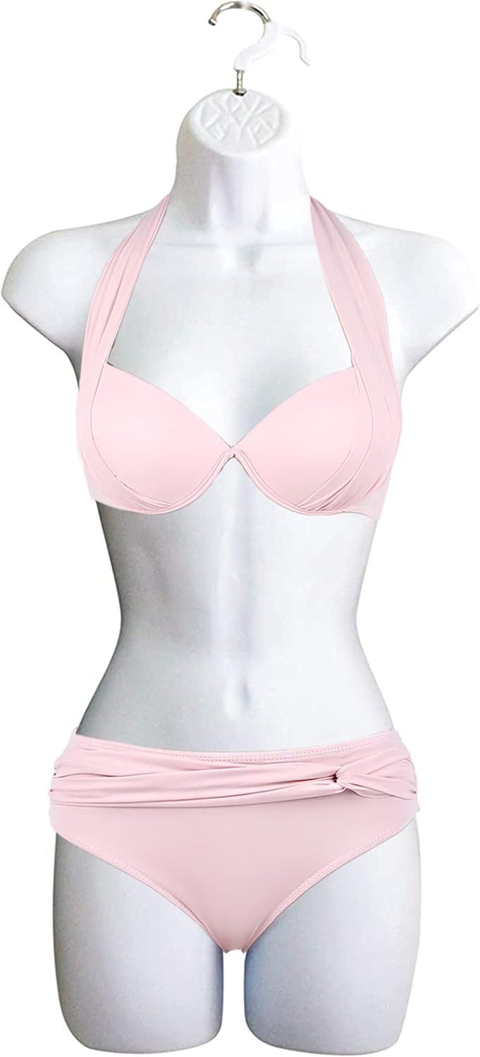 Female Mannequin Torso with Hanging Hook, White (Set of 1) | Hollow back body stackable dress form for t-shirt