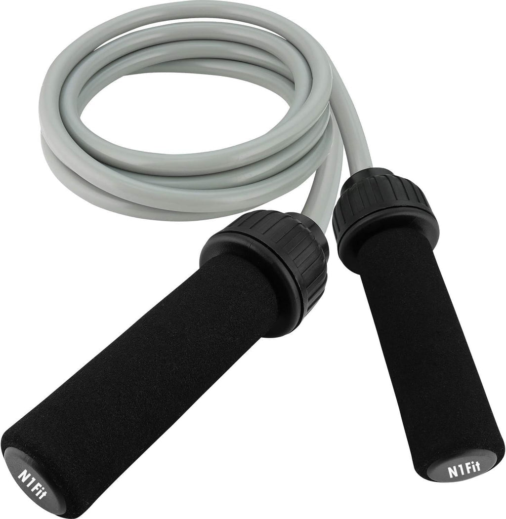 Weighted Jump Rope Workout (1LB) - Tangle-Free Ball Bearing Speed Skipping Rope for MMA Boxing Weight-loss Crossfit
