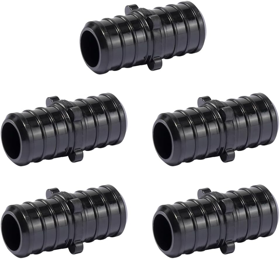 (Pack of 5) Topaipe 1 Inch PEX Poly Crimp Coupling