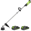 Brushless String Trimmer 14" 20V Cordless Weed Wacker | 2×2.0Ah Batteries, 0.095" Dual Line Auto Feed, Lightweight