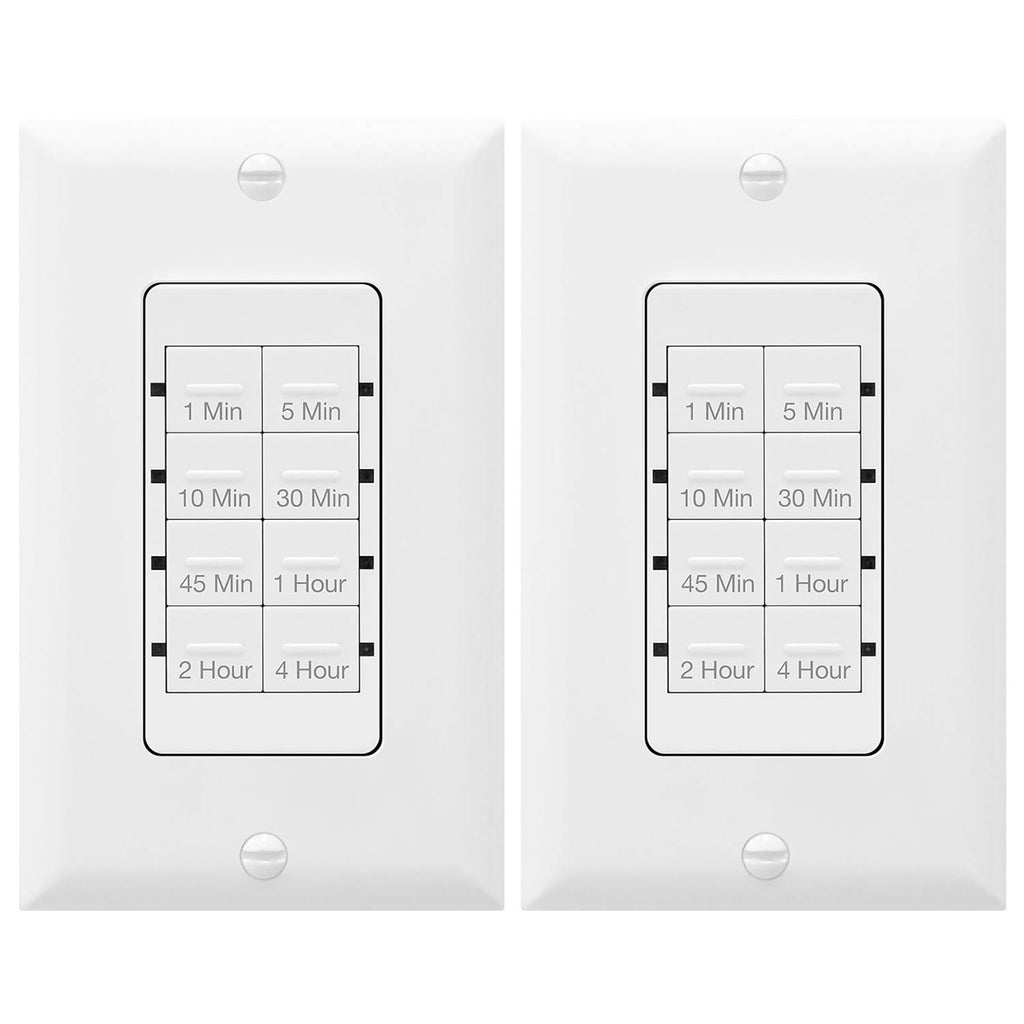TOPGREENER Countdown Timer Switch, for Bathroom Exhaust Fan, Lights, 2 Pack