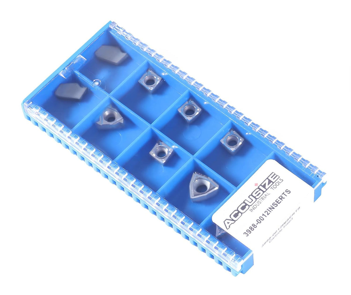 Accusize Carbide Insert Set for 1/2 in Turning Tool, 10 Pc, for Aluminum