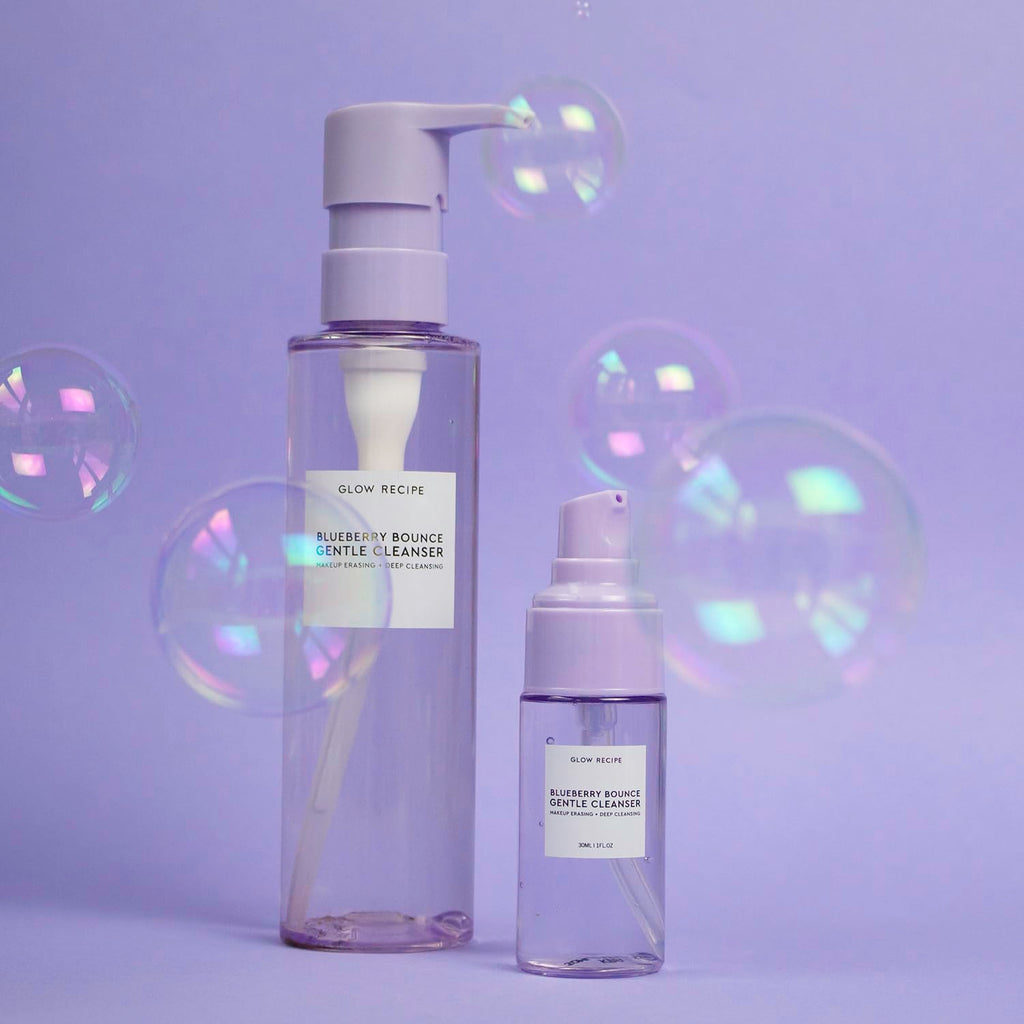 Blueberry Bounce, Korean Exfoliating Face Wash, Travel Size, Double Cleanse Foaming Cleanser, Makeup Remover +