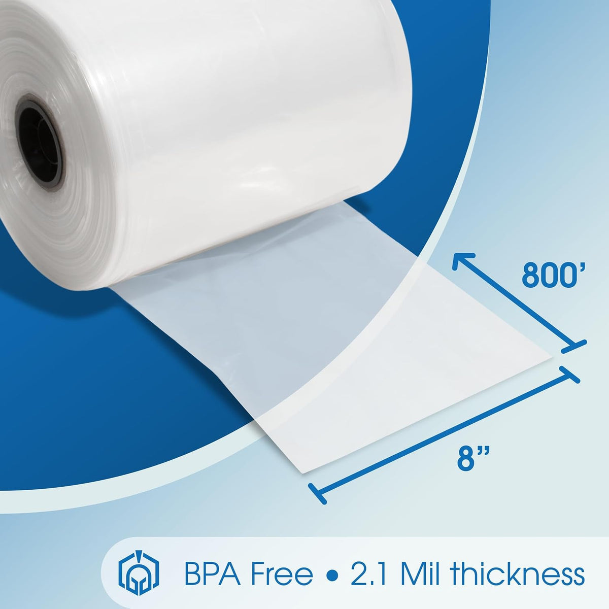 8" X 800' Clear Plastic Tubing - 2.1 Mil Poly Tube Roll