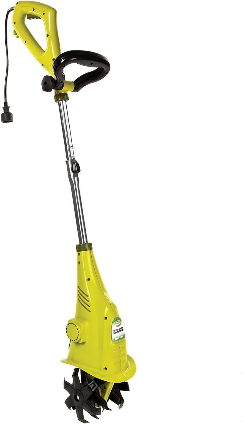 Corded Electric Garden Cultivator with Steel Blades, 6.3-Inch Wide Path, 2.5-Amp Motor - Heavy-Duty Electric Tiller