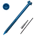 1/4" x 3-1/4" Blue Hex Concrete Screws with Drill Bit, 100 PCS | 3-1/4 Inch Masonry Screws for Concrete, Cement