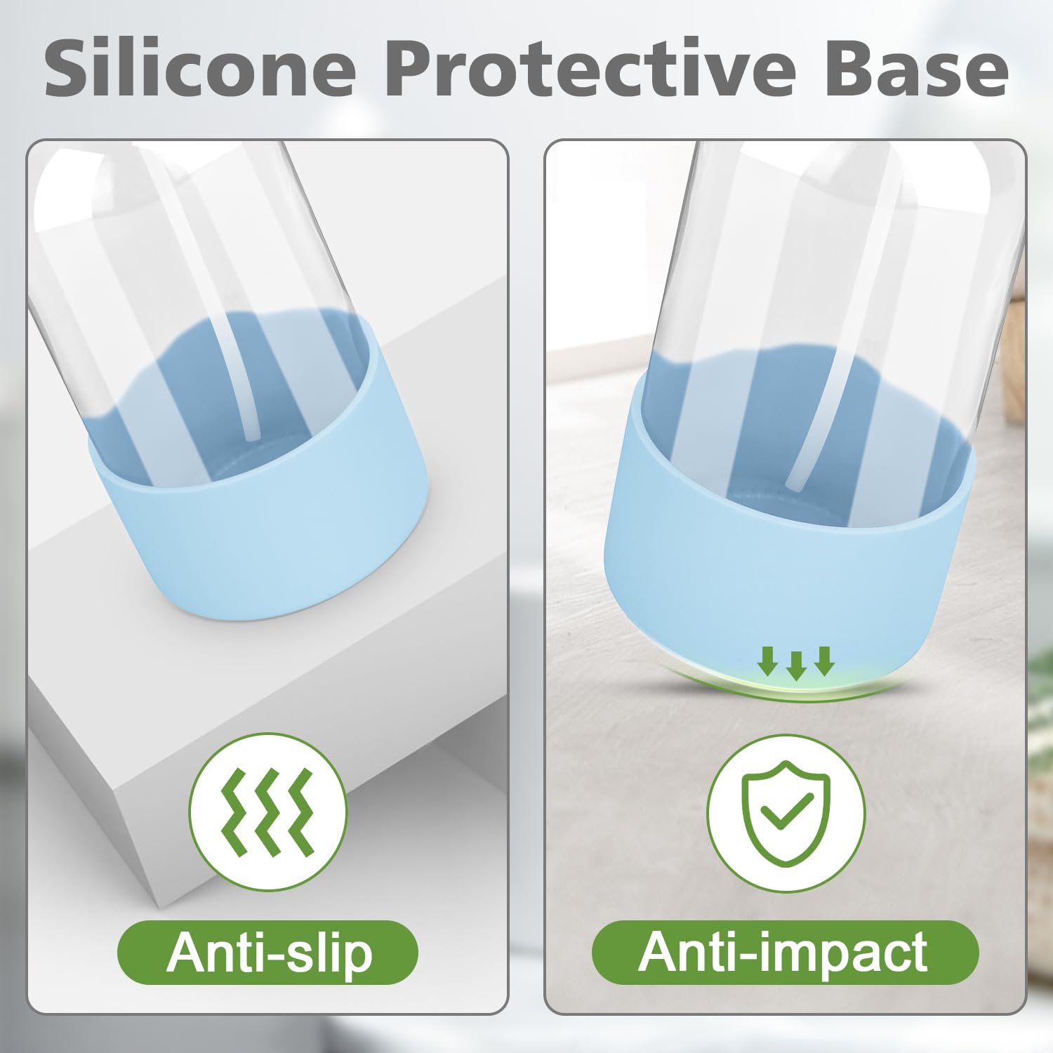 Glass Spray Bottles with Silicone Sleeve Protection, Empty 16 oz Refillable Containers, Reusable Spray Bottles with