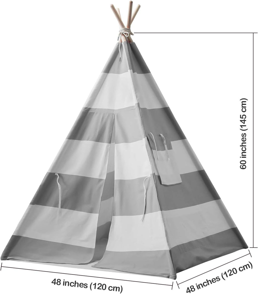 Teepee Tent for Kids Teepee Tent for Boys Indoor Outdoor Play House, Children Teepee Play Tent for Boys,Canvas Tipi