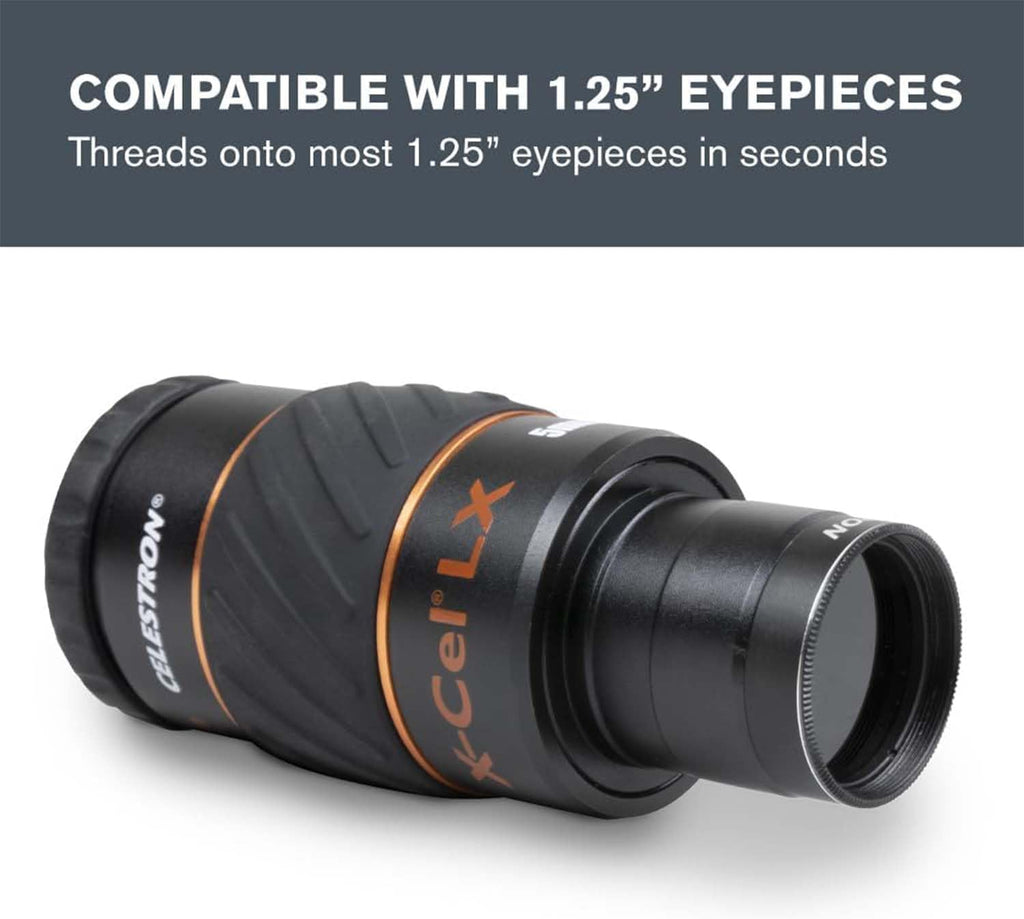 Moon Filter for Telescopes – Fits Most 1.25" Eyepieces | Reduces Lunar Glare, Improves Contrast, Reveals Surface