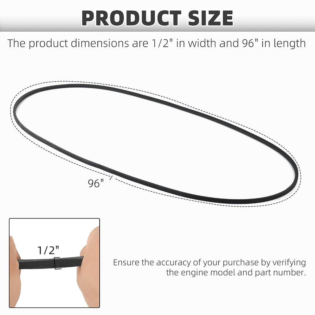 (2-Pack) Calvana 954-04060c Mower Deck Belt, Compatible with Troy Bilt Lawn & Troy Bilt Mower Parts, Craftsman 42", Cub Cadet Ltx 1040, Cub Cadet 42" Deck Belt, 954-04060b, 96" x 1/2"