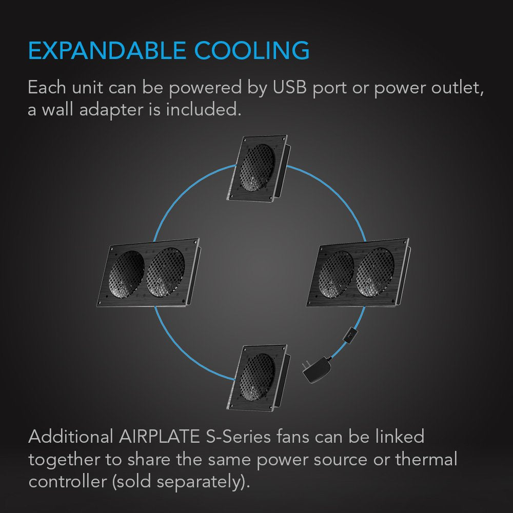 AC Infinity AIRPLATE S2, Quiet Cabinet Cooling Blower Fan System 6"