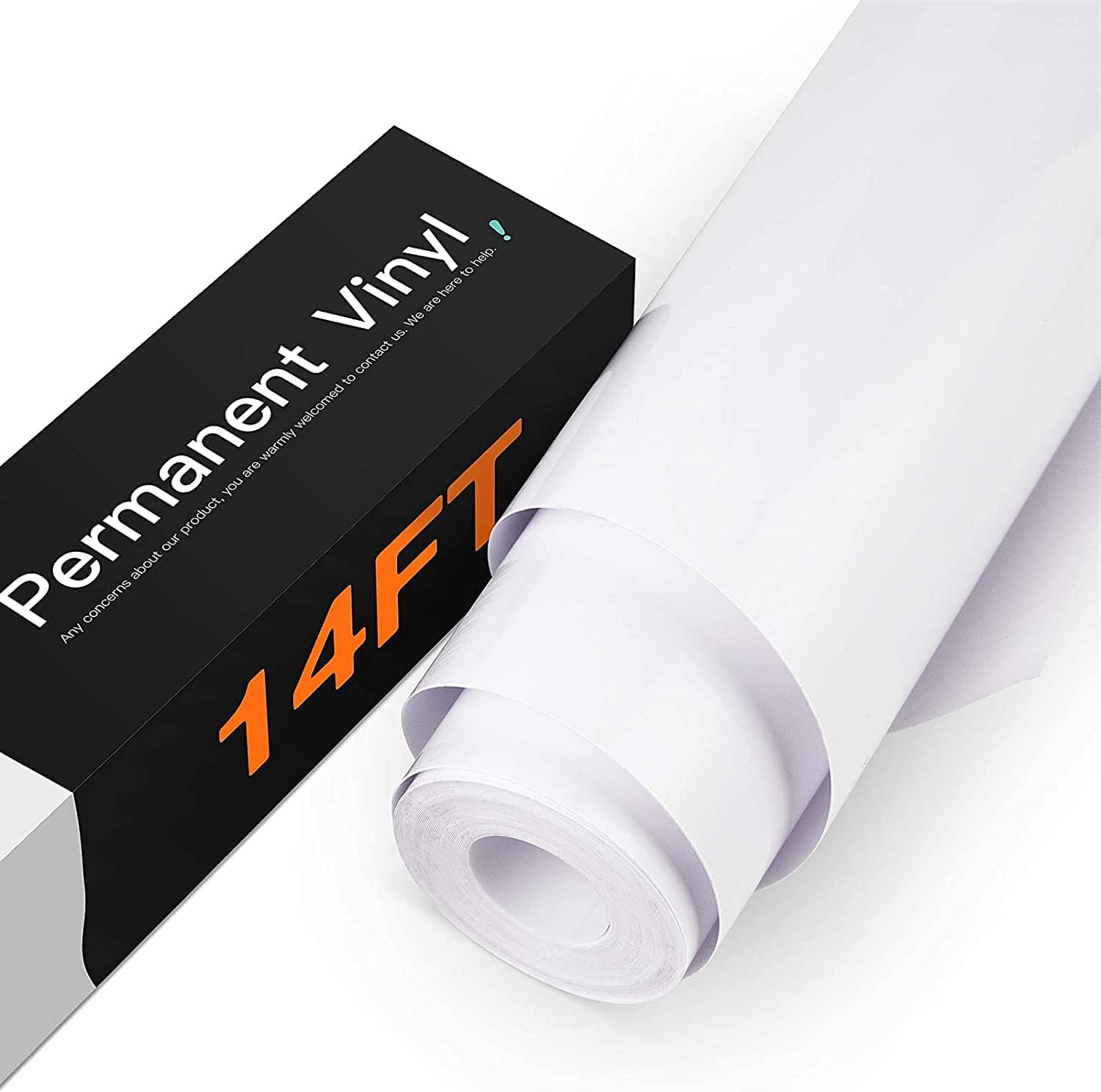 Glossy White Permanent Vinyl Roll, 12" x14FT, for Crafts Projects | Waterproof, Easy to Weed & Cut, Compatible with