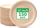 Compostable Paper Plates 10 Inch [150 Pack]