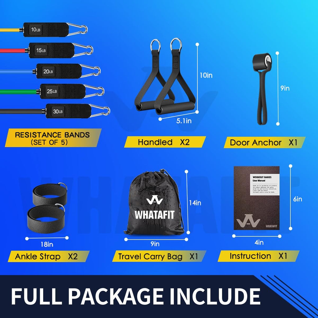 Resistance Bands, Exercise Bands with Handles, Workout Bands for Working Out, Fitness Bands Set for Home Gym Full
