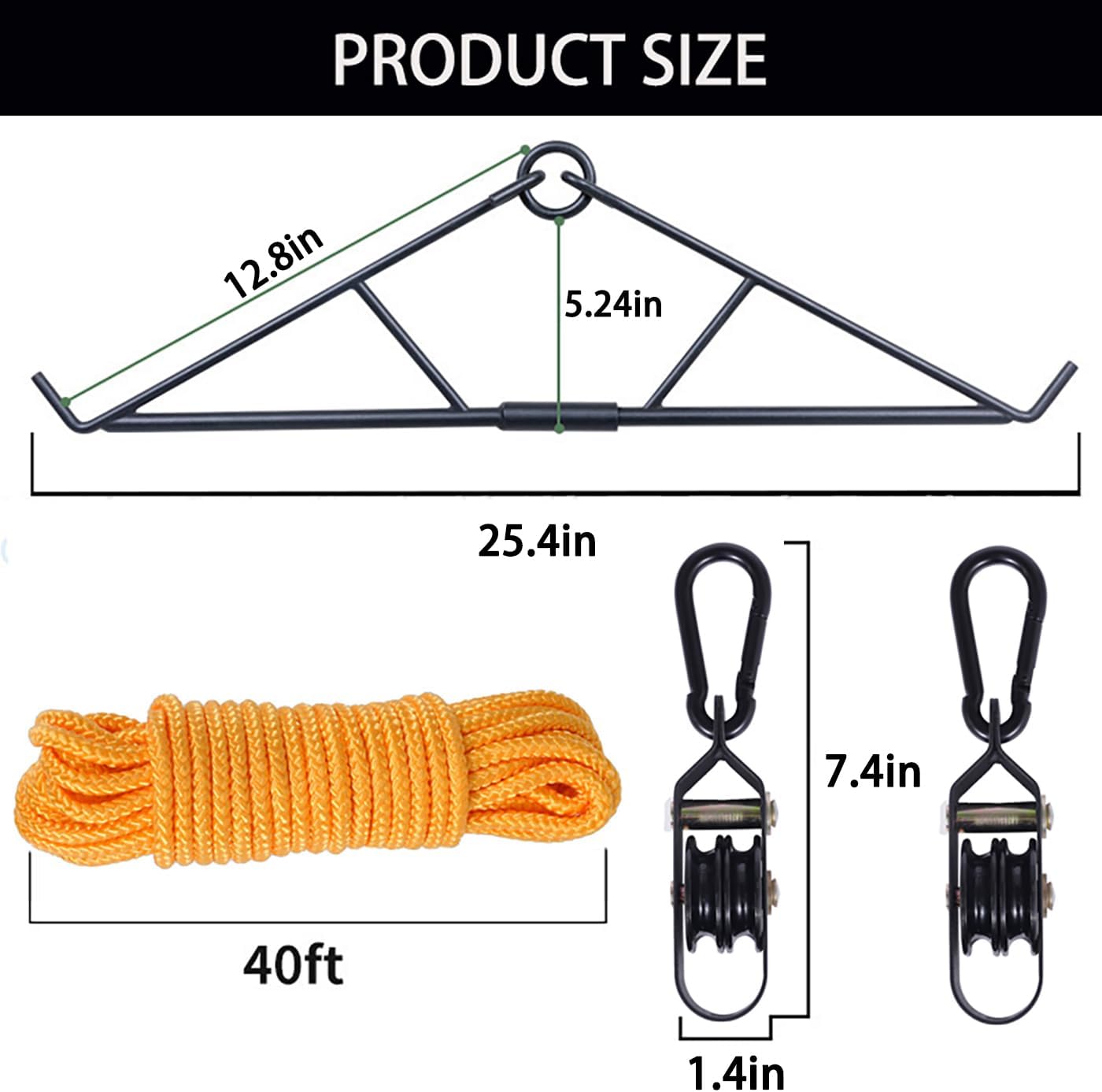 Deer Hanger Gambrel Hoist for Skinning Max to 700LB Deer Hunting Game Hoist Pulley Lift System for Hanging and