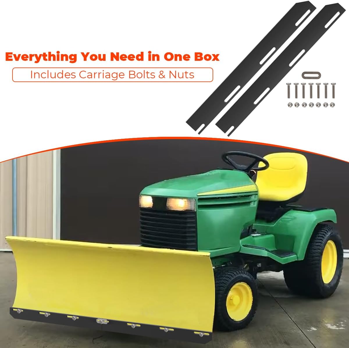 for John Deere 46 Inch Snow Plow Poly Cutting Edge Scraper Strap | Replacement for Part No. M72122, 1/2" Thick