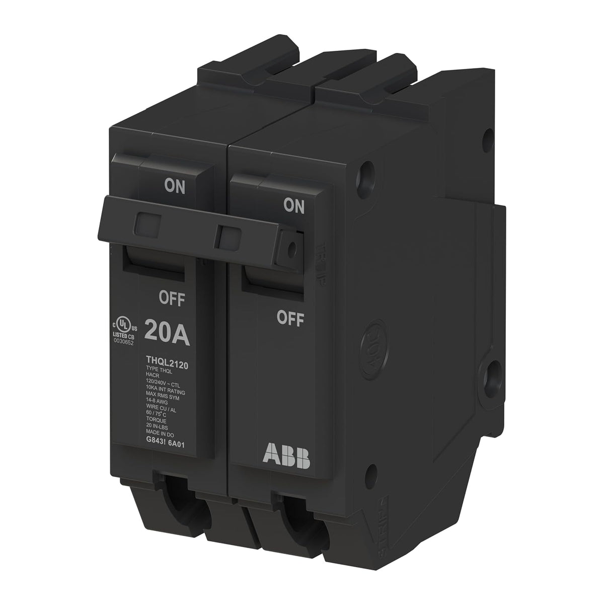 ABB Q-Line THQL2120 • Circuit Breaker • 20 Amp Double Pole Breaker