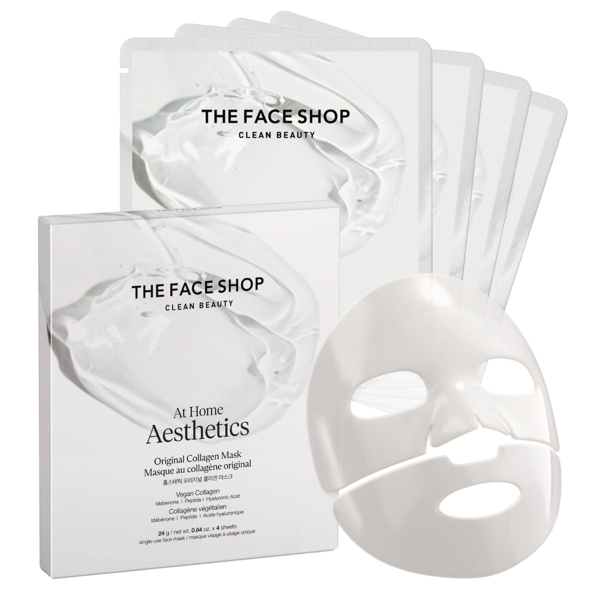 Original Collagen Mask, Hydrogel Face Mask, Vegan, 4EA
