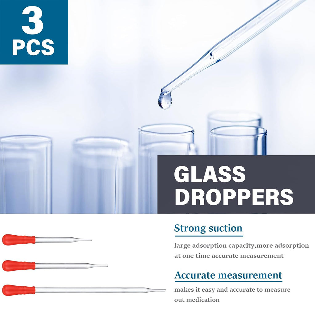 20 Pcs 50/100/250/500/1000ml Lab Glassware Beaker Set Include Graduated Cylinder, Glass Beaker Set, Glass Dropper