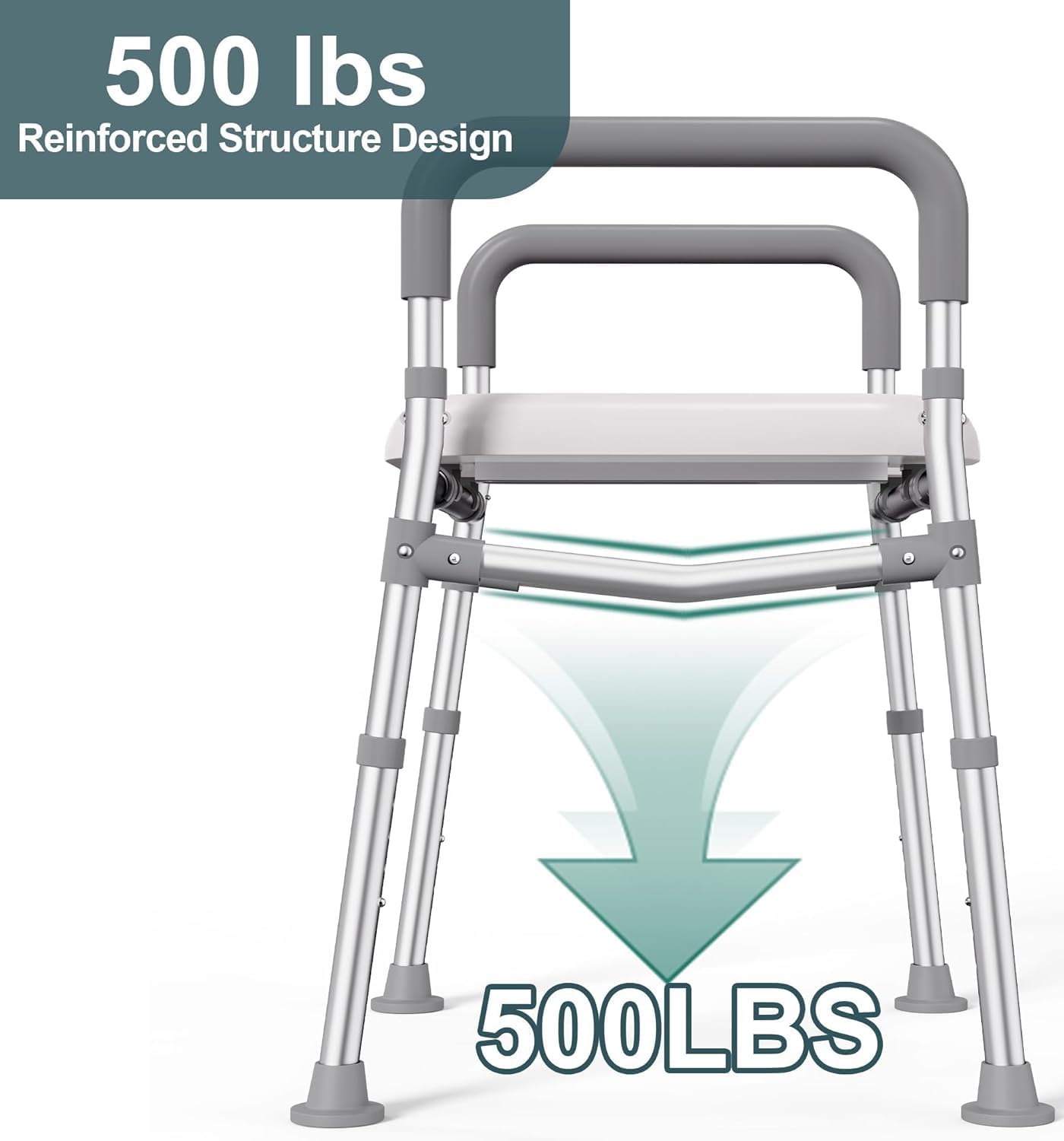 Raised Toilet Seat with Handles, 500lb Toilet Seat Riser for Seniors with Bedpan, Adjustable Height & Width, Handicap