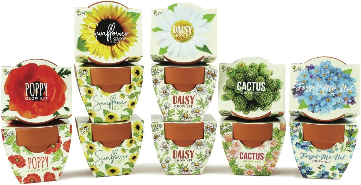 Seeds Mini Terracotta Grow Kit 12-Pack - Mini Terracotta Pot Grow Set - Complete Indoor/Outdoor Gardening Kit with