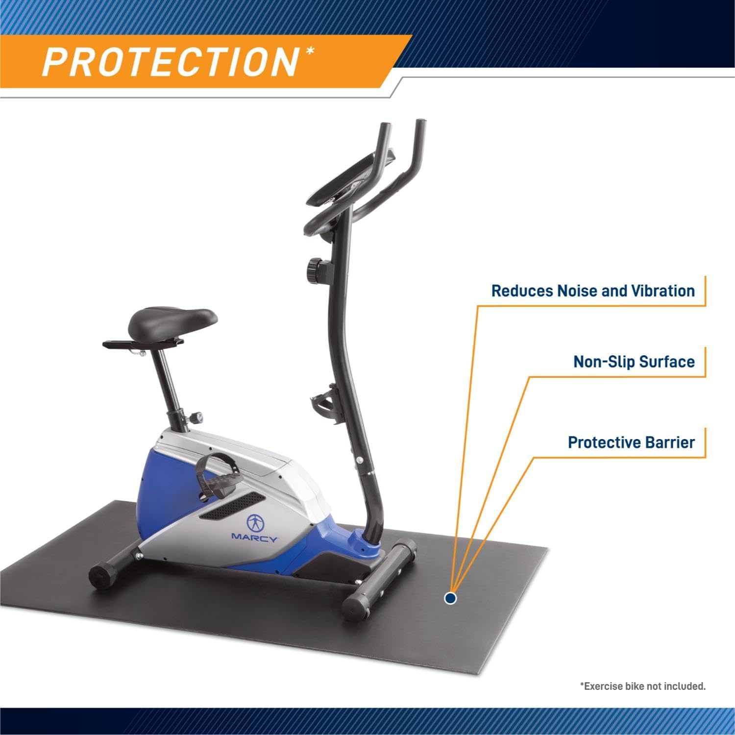 Fitness Equipment Mat and Floor Protector Compatible for Treadmills, Elliptical, Exercise Bikes, Stationary Cycles