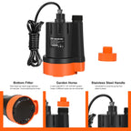 1/3 HP Submersible Water Pump, 2500GPH Utility Pump