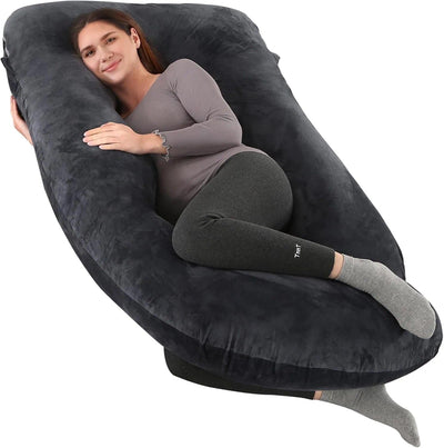 Pregnancy Pillows for Sleeping, U Shaped Full Body Maternity Pillow for Pregnant Women with Removable Bean Velvet