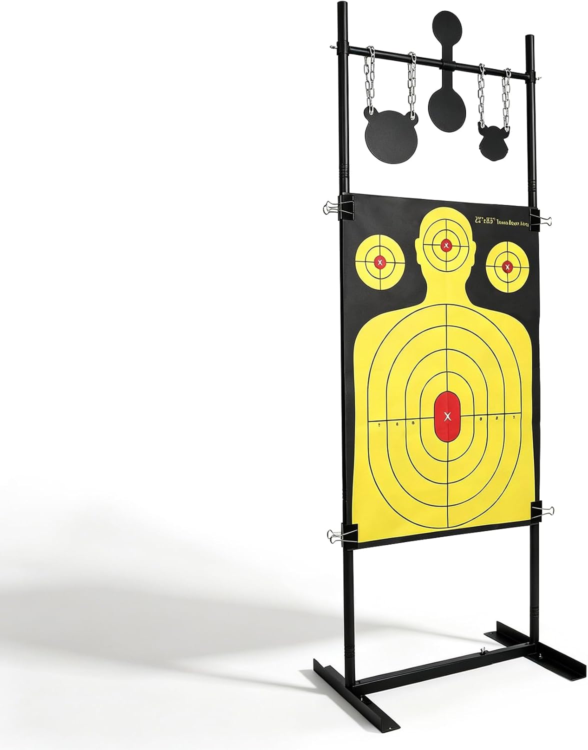 3-in-1 Adjustable Shooting Target Stand – 68'' Height, Base Width Adjustable 17'' to 32'', with Rotating Target