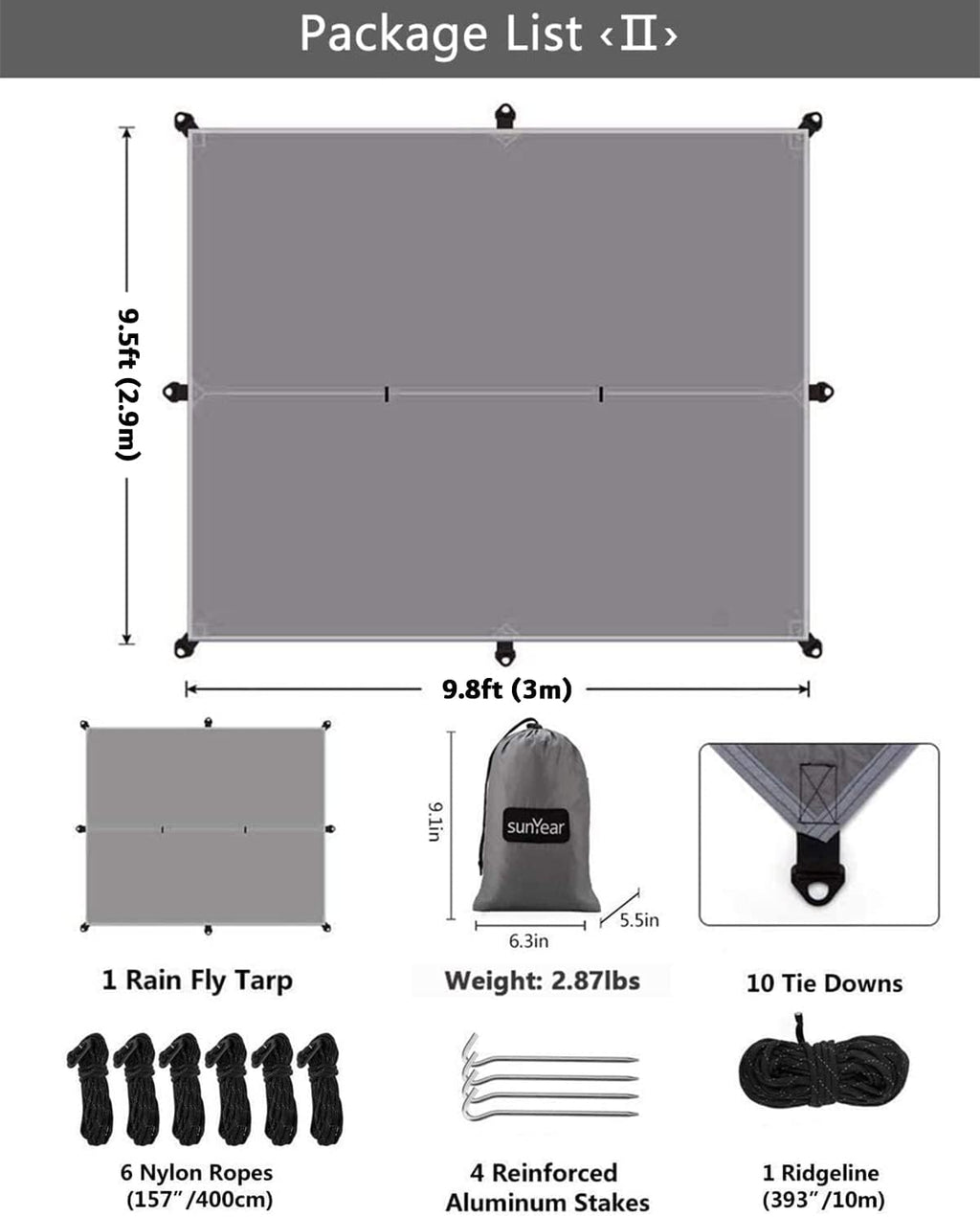 Hammock Camping with Rain Fly Tarp and Net, Portable Camping Hammock Double Tree Hammock Outdoor Indoor Backpacking