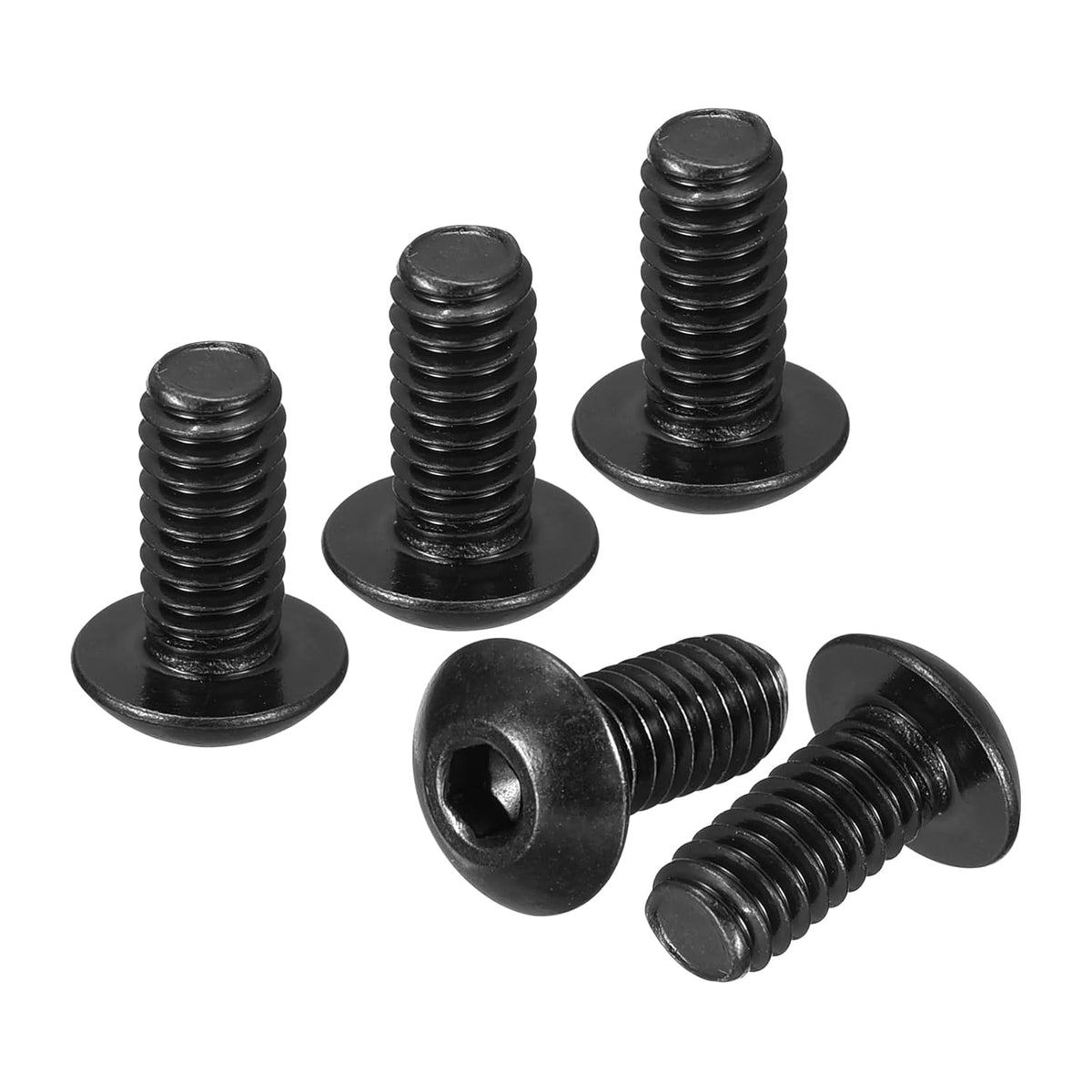 DTGN #8-32x3/8 Button Head Socket Cap Screw 30Pcs 304 SS Black Oxide