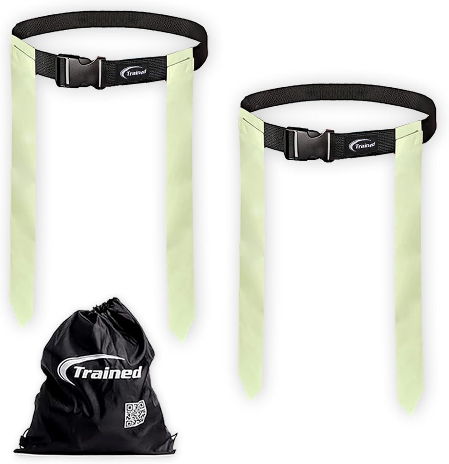 Glow in the Dark Flag Football Set – 2-Man Adjustable Flag Football Belts with Flags – Outdoor Flag Football Gear