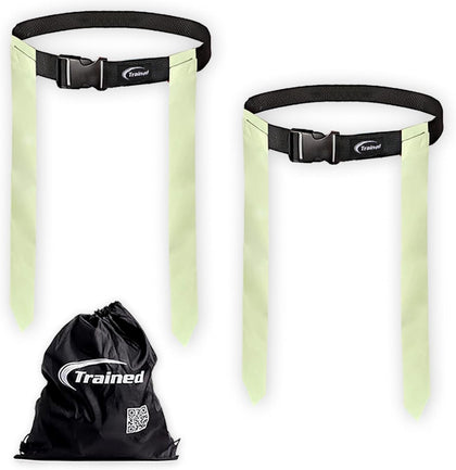 Glow in the Dark Flag Football Set – 2-Man Adjustable Flag Football Belts with Flags – Outdoor Flag Football Gear