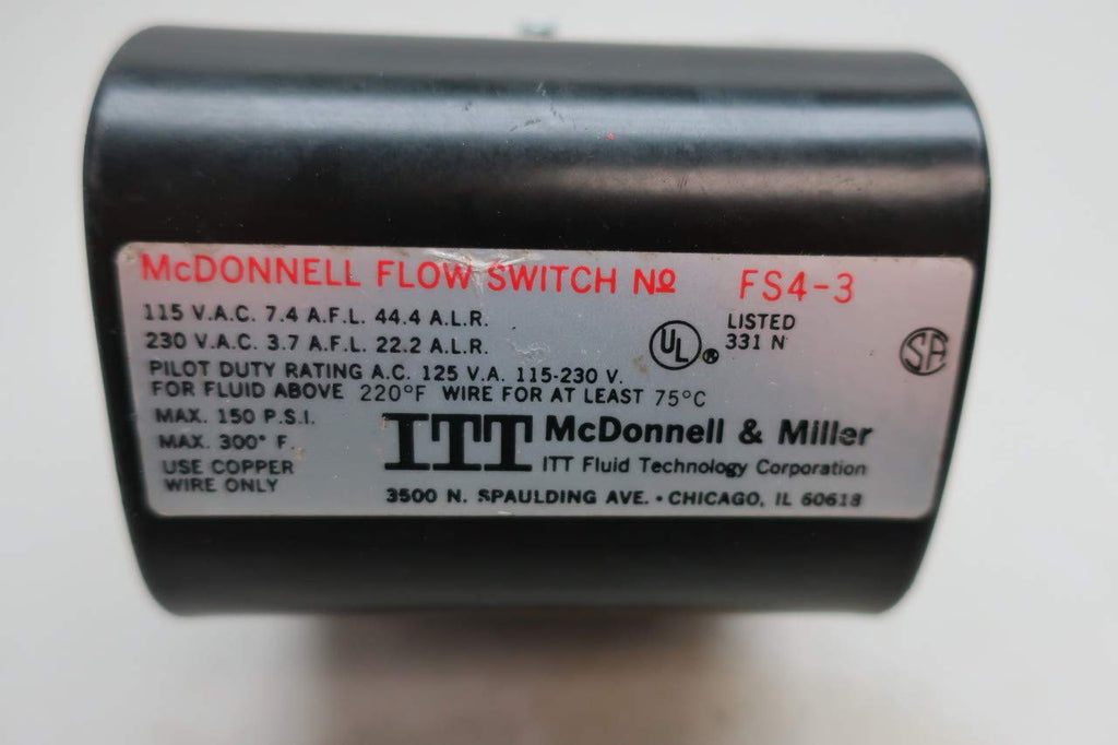 MCDONNELL & MILLER FS4-3 Flow Switch 115/230V-AC