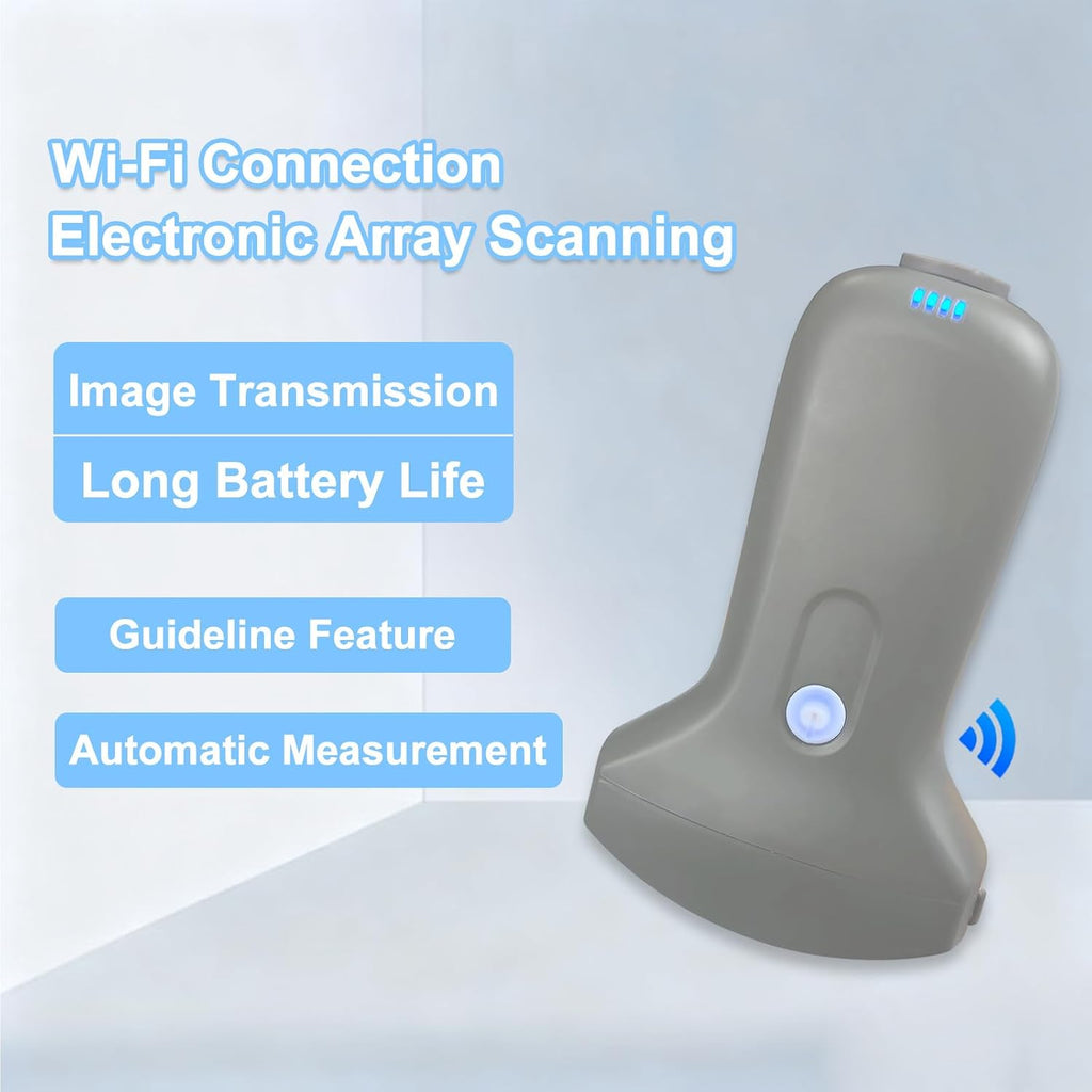 Wireless Convex Abdominal Ultrasound Probe - Handheld Portable Scanner & Medical Training Device for Clinical