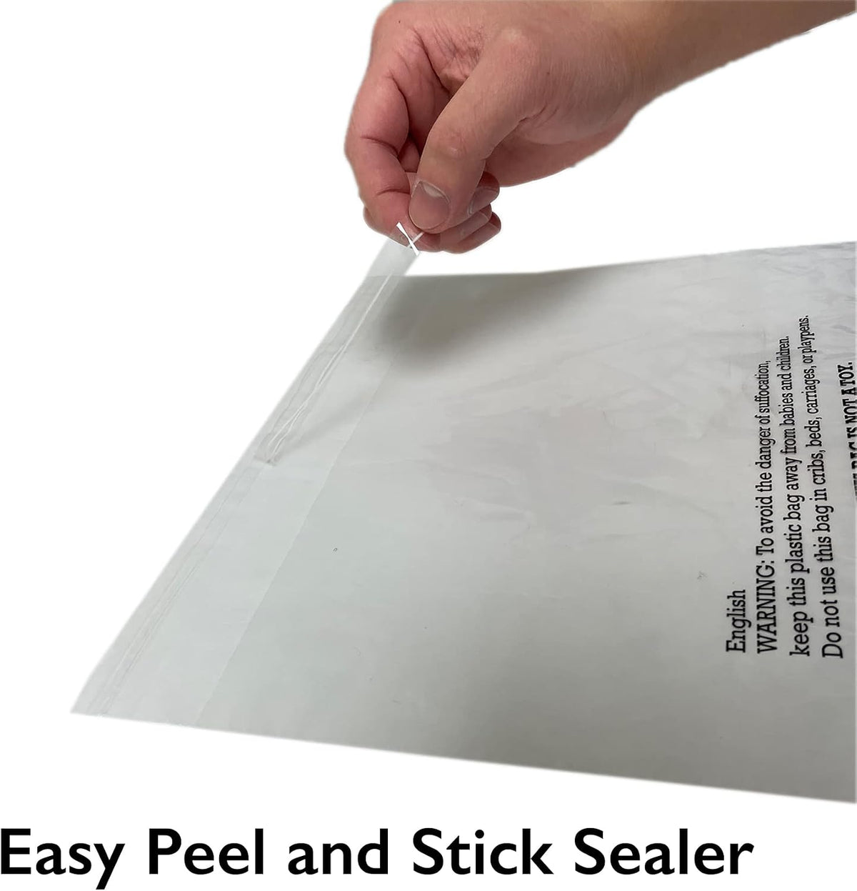 AwePackage Resealable Clear Poly Bags with 3 Language Suffocation Warning for Clothes Hats FBA (100, 9X12)