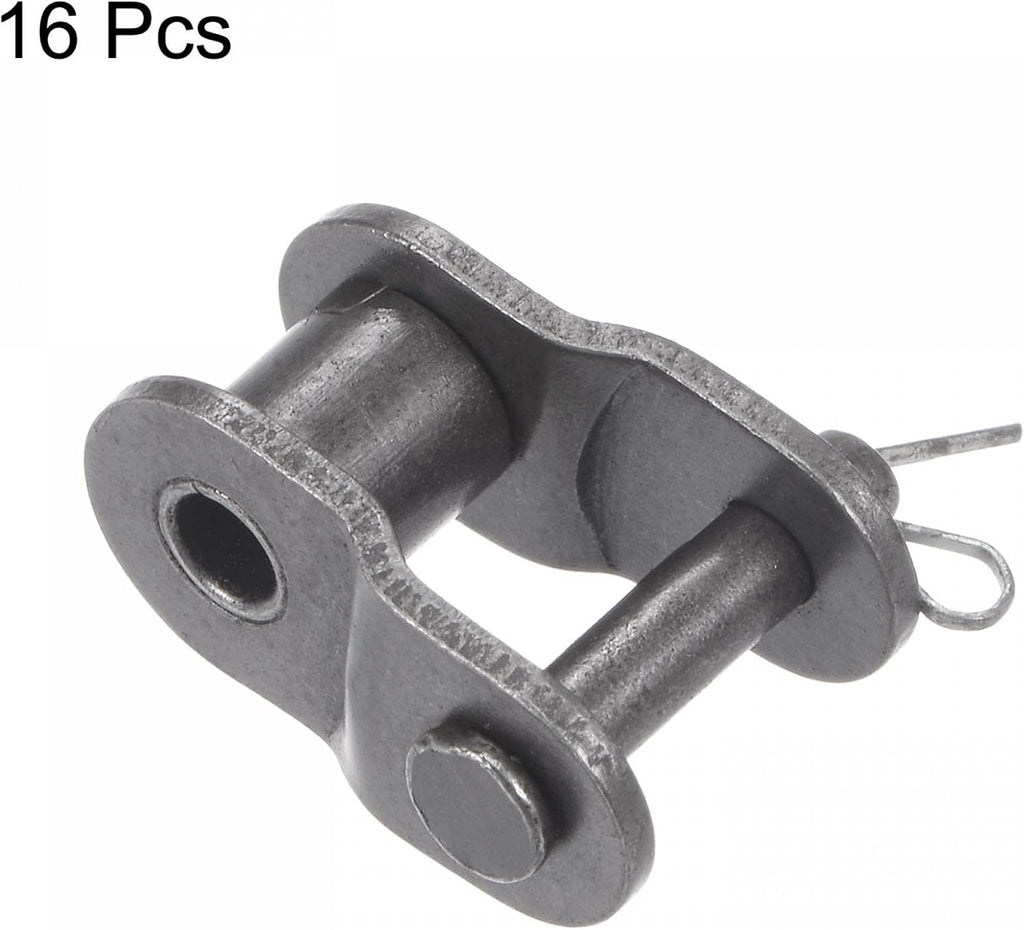 uxcell 16Pcs #40 Chain Offset Half Link Roller, 1/2" Pitch Carbon Steel, Standard Chain End Connector Split Links for 08A Chain