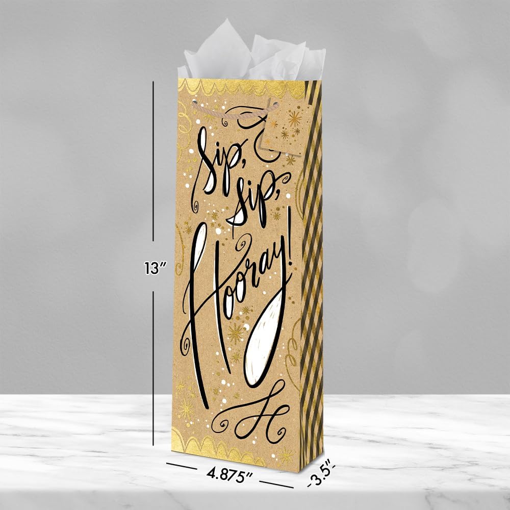 Glitterwrap Set, Sip, Sip, Hooray! Gift Bag Set