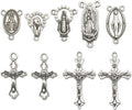 100g (60pcs) Antique Silver Cross Jesus Maria Our Lady Miraculous Centerpiece Crucifix Medal Charms Pendants for