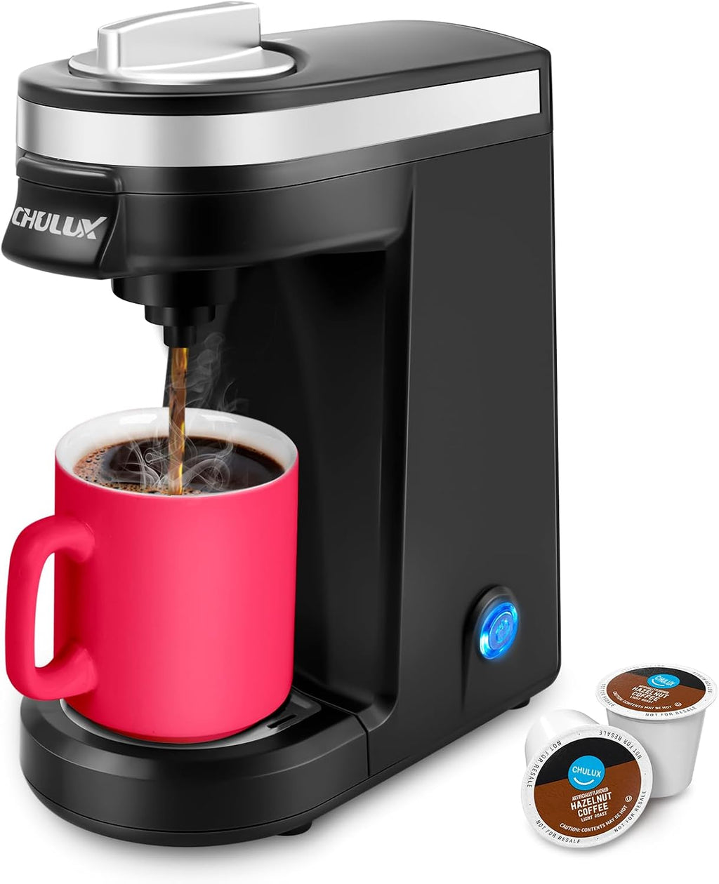 Mini Single Serve Coffee Maker for K Pod, Brew Up to 12oz Cup, Black | Fast-Heating Boiler System, Single Cup