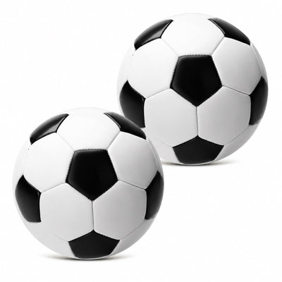 Size 3 Soccer Balls, Black and White 2-Pack with Pump and Bag