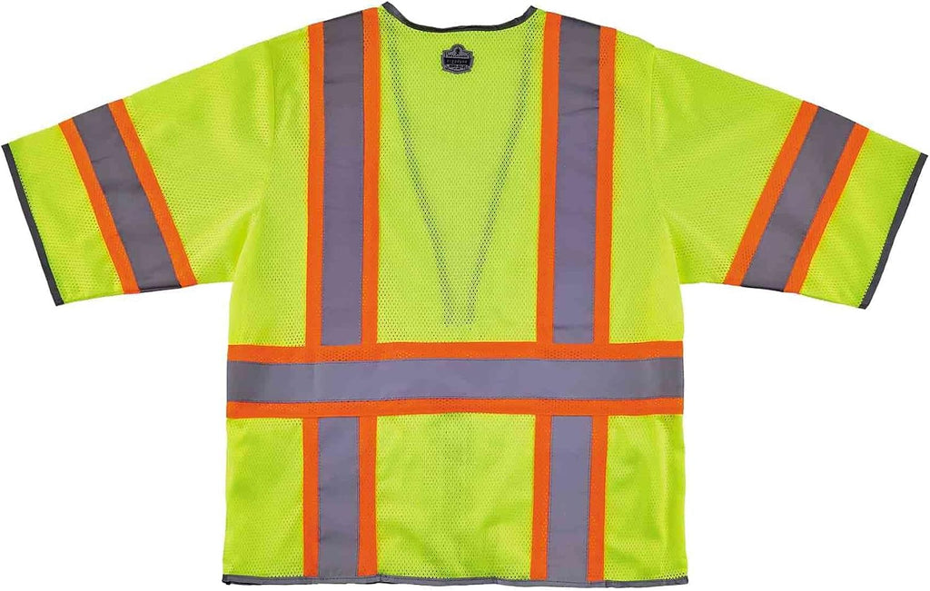 unisex adult Two-tone Hi-vis Class 3 Two Tone Hi Vis Surveyor Vest Zipper, Lime, Large-X-Large US