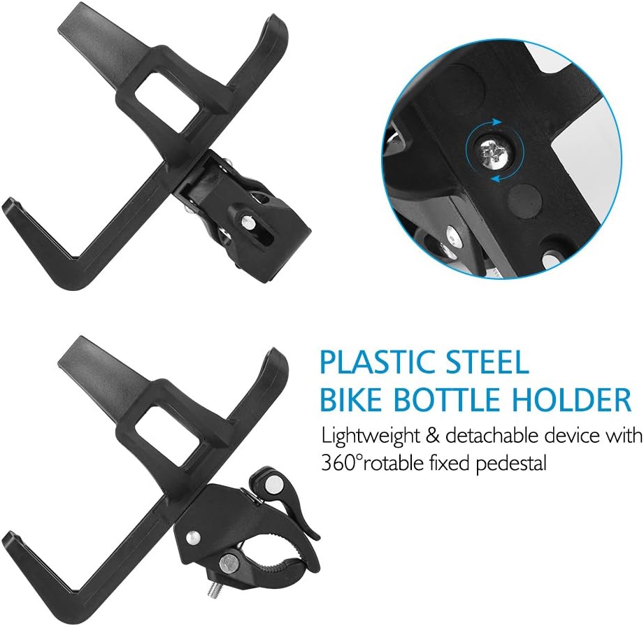 2 Pack Bike Water Bottle Holders No Screws, Universal Bike Cup Holder, 360 Degree Rotatable Bike Water Bottle Cage