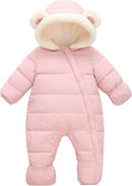 Baby Boys Girls Jumpsuit Fleece Lined Winter Coat 0-24 Months Romper Snowsuit Outwear