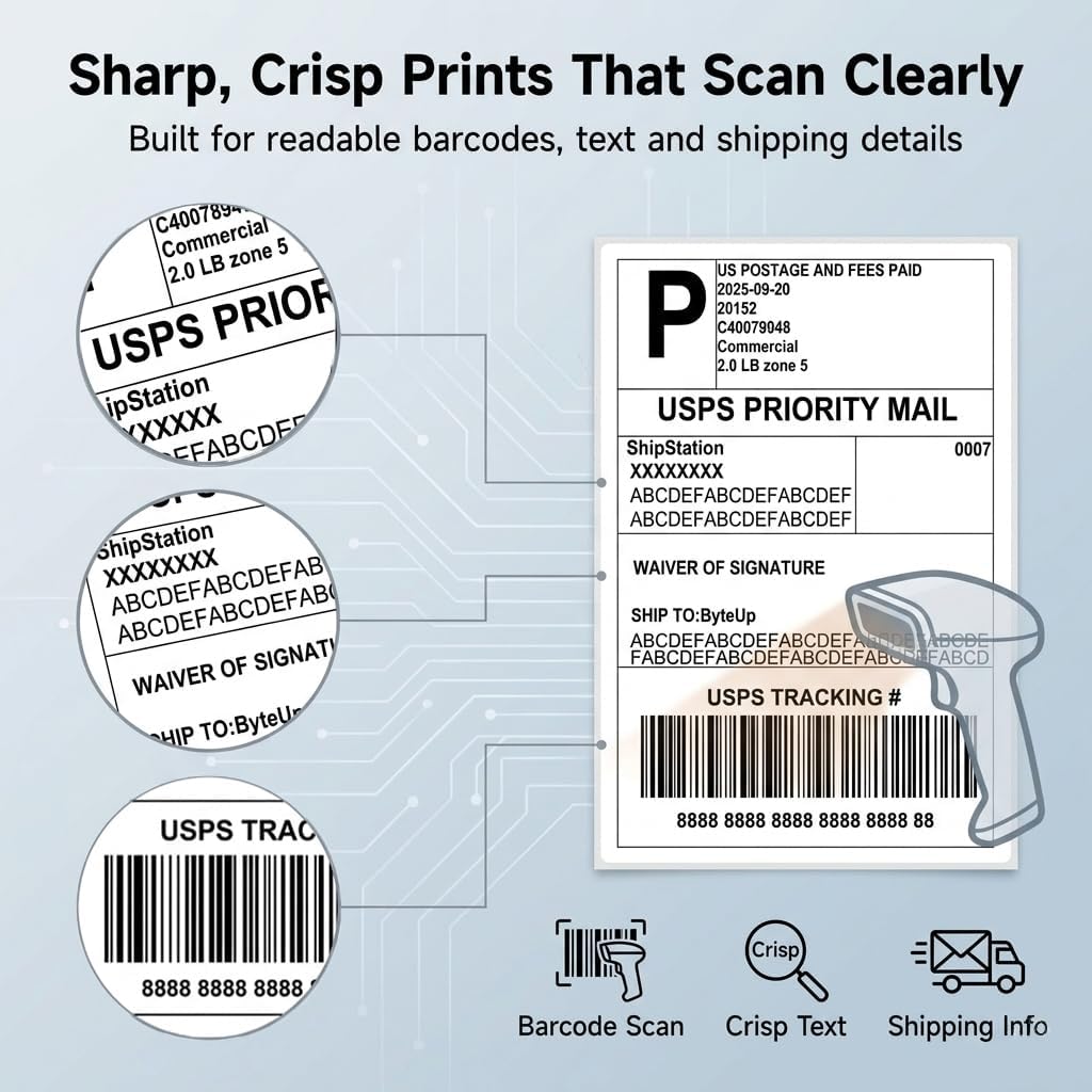 4x6 Thermal Shipping Labels 4000 Fanfold for FedEx UPS USPS