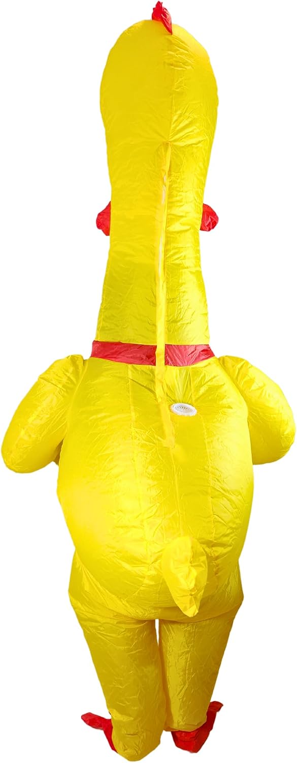 Inflatable Costume Adult, Blow Up Yellow Chicken Costume for Halloween Inflatables Cosplay Party