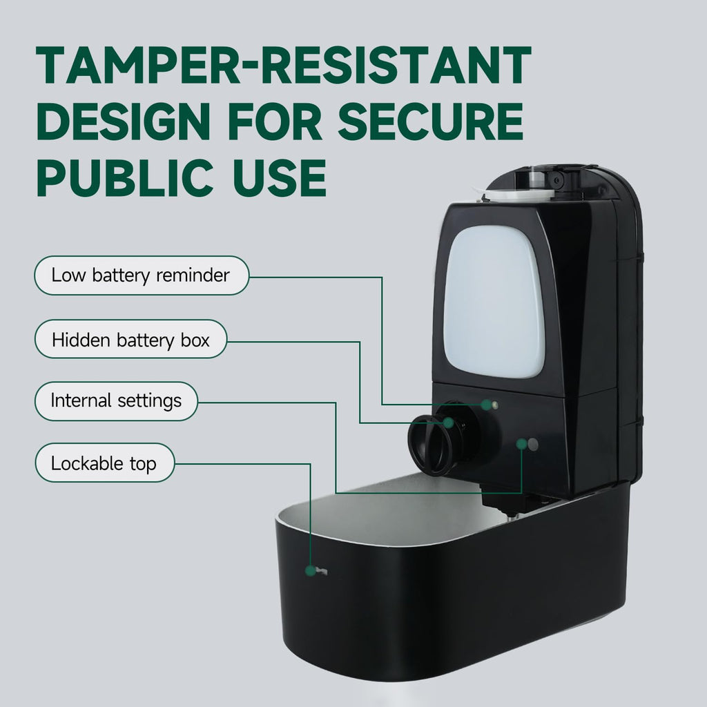 Commercial Automatic Soap Dispenser 34oz Large Capacity Wall-Mounted