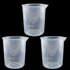250ml-300ml Plastic Graduated Beaker, Transparent, 3 Pack