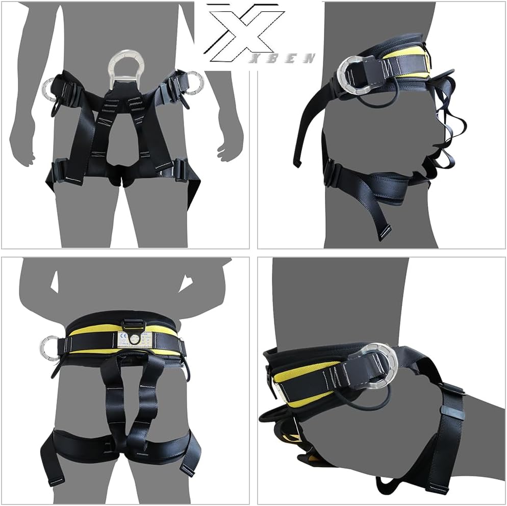 Thicken Climbing Harness, Protect Waist Safety Harness Gear, Wider Half Body Harness for Roofing Fire Rescuing Rock